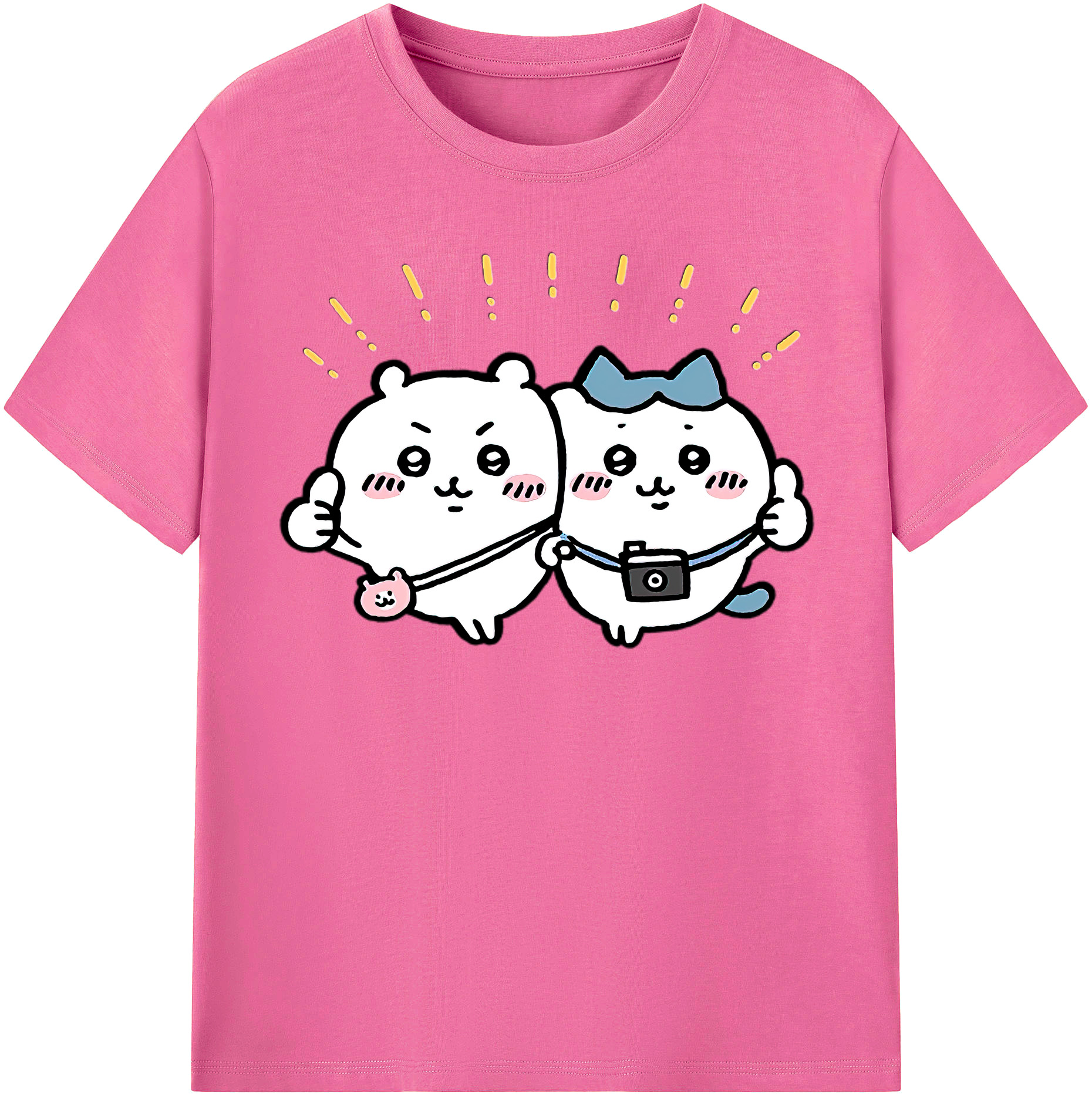 （画像用） ちいかわ ちいかわ Chii-kawa chiikawa レディースカジュアルプリントTシャツ（綿100％）